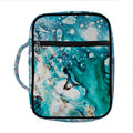 Blue Ocean Acid Melt Print Front Pocket Bible Bag