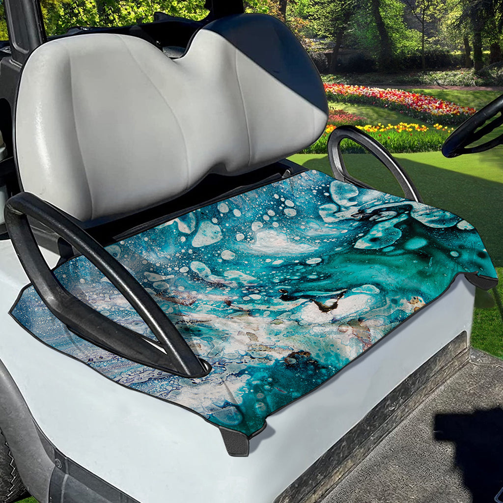 Blue Ocean Acid Melt Print Golf Cart Seat Cover