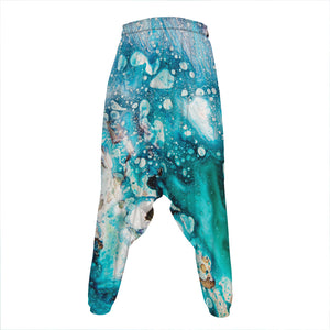 Blue Ocean Acid Melt Print Hammer Pants