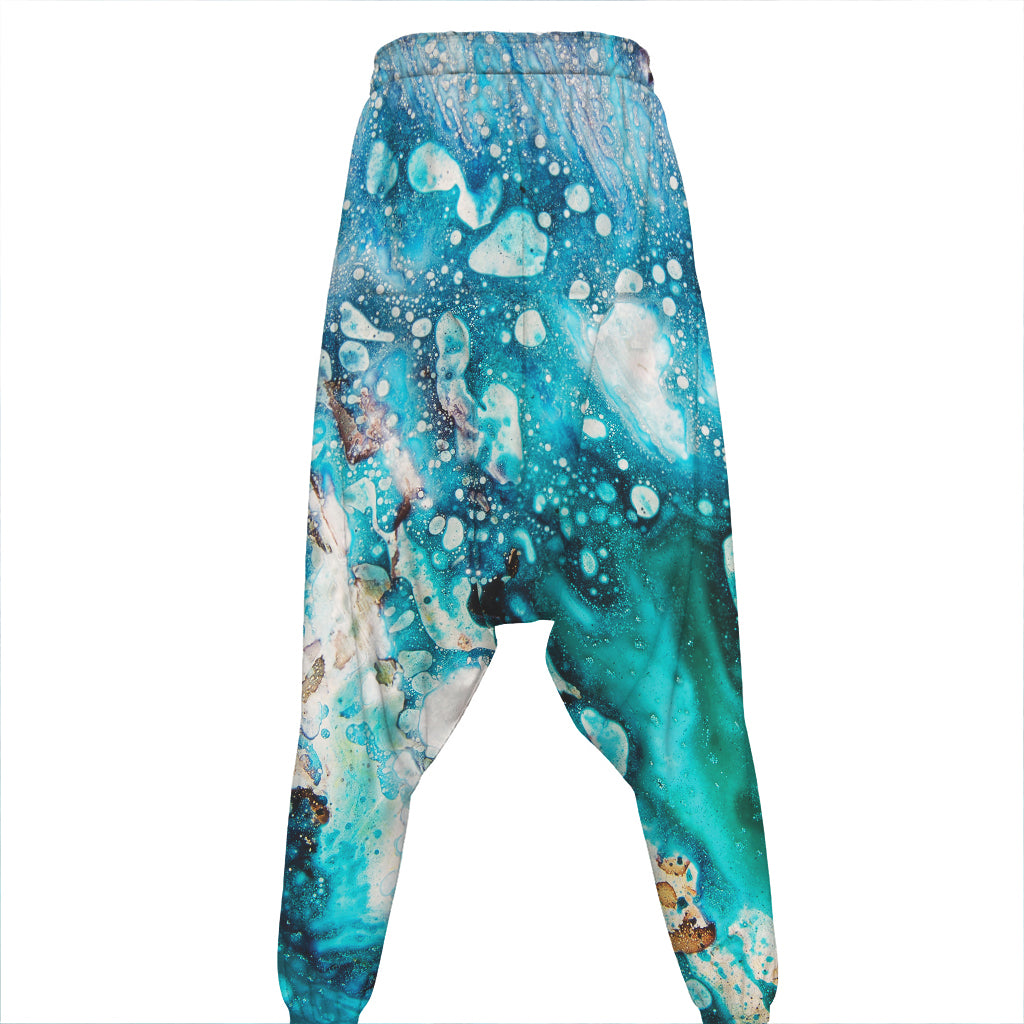 Blue Ocean Acid Melt Print Hammer Pants