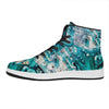 Blue Ocean Acid Melt Print High Top Leather Sneakers