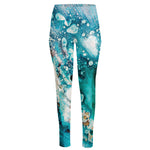 Blue Ocean Acid Melt Print High-Waisted Pocket Leggings