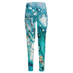 Blue Ocean Acid Melt Print High-Waisted Pocket Leggings