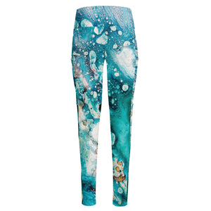 Blue Ocean Acid Melt Print High-Waisted Pocket Leggings