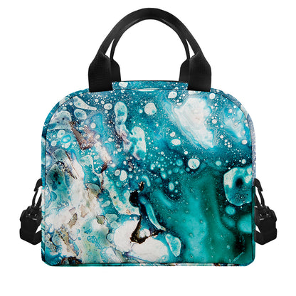 Blue Ocean Acid Melt Print Insulated Lunch Bag