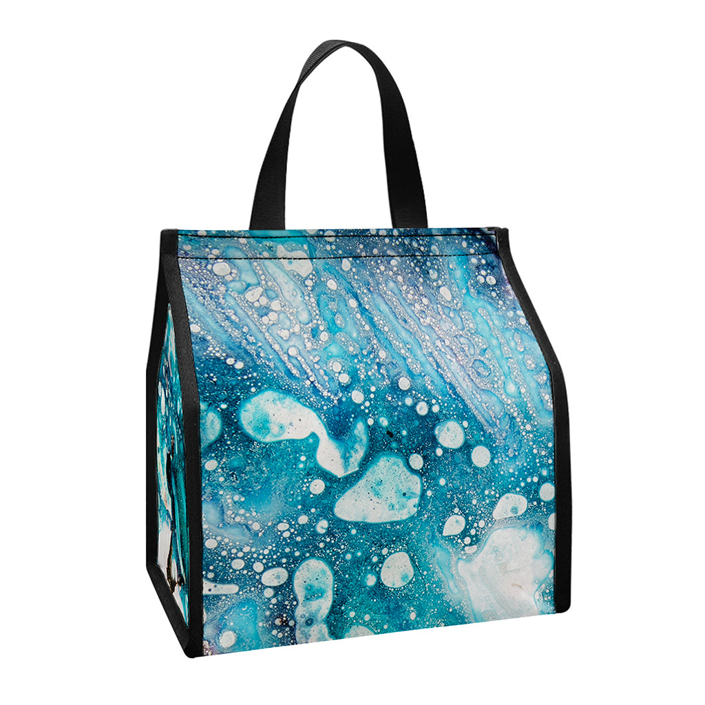 Blue Ocean Acid Melt Print Insulated Lunch Tote