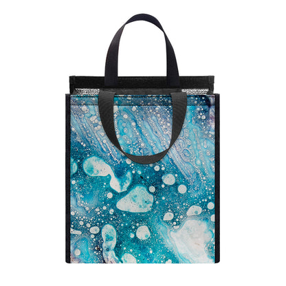 Blue Ocean Acid Melt Print Insulated Lunch Tote