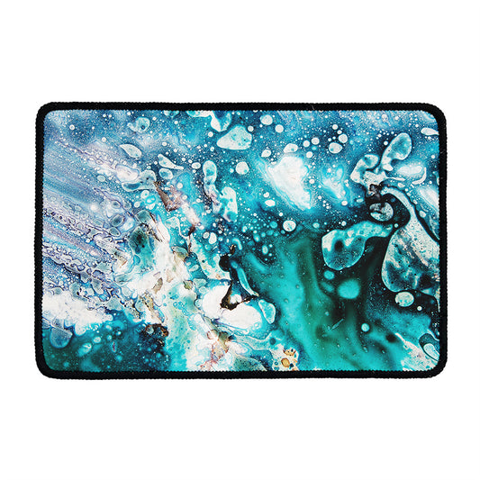 Blue Ocean Acid Melt Print Kitchen Mat