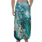 Blue Ocean Acid Melt Print Lantern Pants