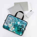 Blue Ocean Acid Melt Print Laptop Sleeve With Handle