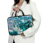 Blue Ocean Acid Melt Print Laptop Sleeve With Handle