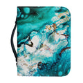 Blue Ocean Acid Melt Print Leather Bible Cover