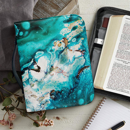 Blue Ocean Acid Melt Print Leather Bible Cover