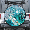 Blue Ocean Acid Melt Print Leather Spare Tire Cover