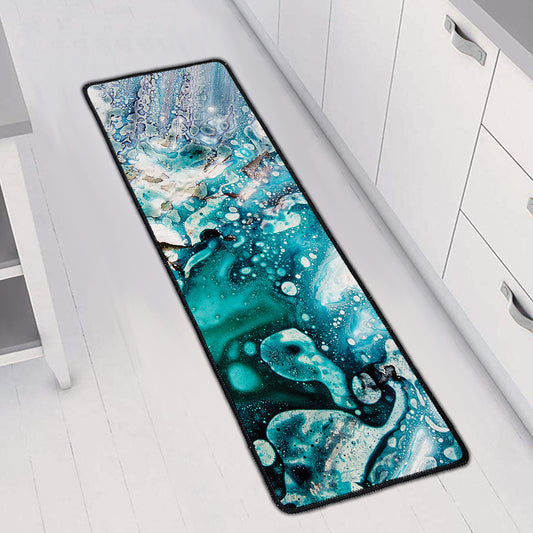 Blue Ocean Acid Melt Print Long Kitchen Mat
