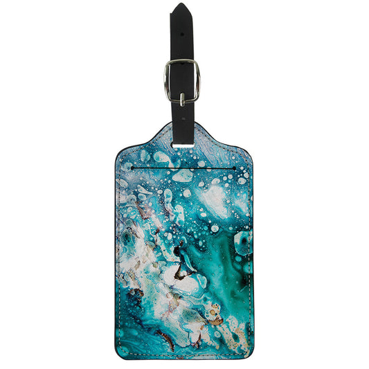 Blue Ocean Acid Melt Print Luggage Tag
