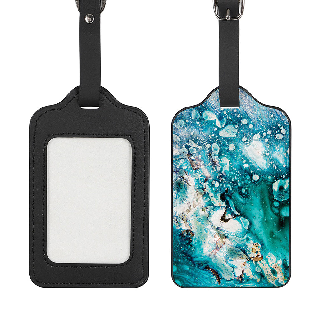 Blue Ocean Acid Melt Print Luggage Tag