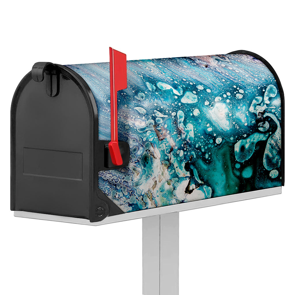 Blue Ocean Acid Melt Print Mailbox Cover
