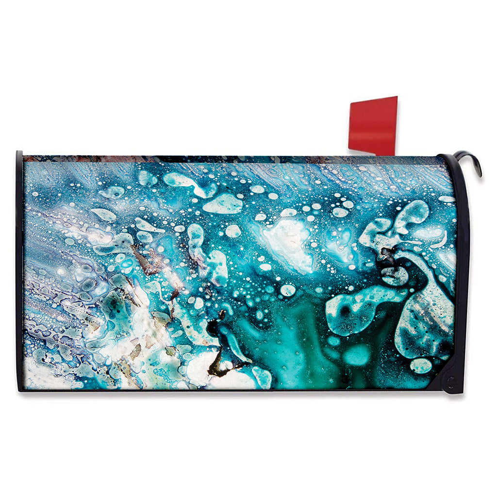 Blue Ocean Acid Melt Print Mailbox Cover