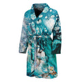 Blue Ocean Acid Melt Print Men's Bathrobe