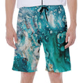 Blue Ocean Acid Melt Print Men's Beach Shorts