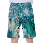 Blue Ocean Acid Melt Print Men's Beach Shorts