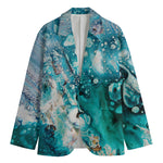 Blue Ocean Acid Melt Print Men's Blazer