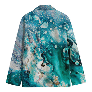 Blue Ocean Acid Melt Print Men's Blazer