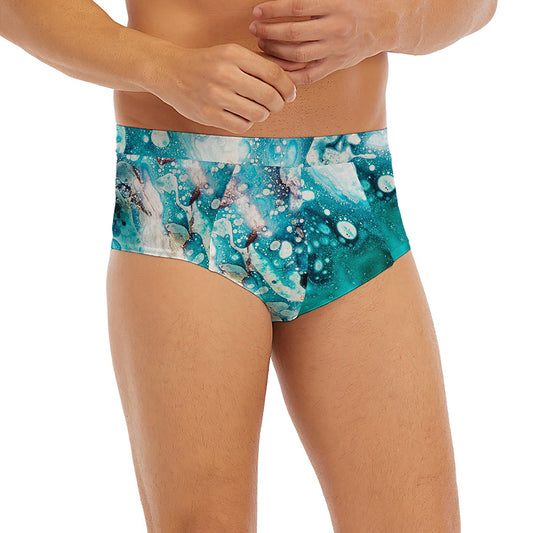 Blue Ocean Acid Melt Print Men's Briefs