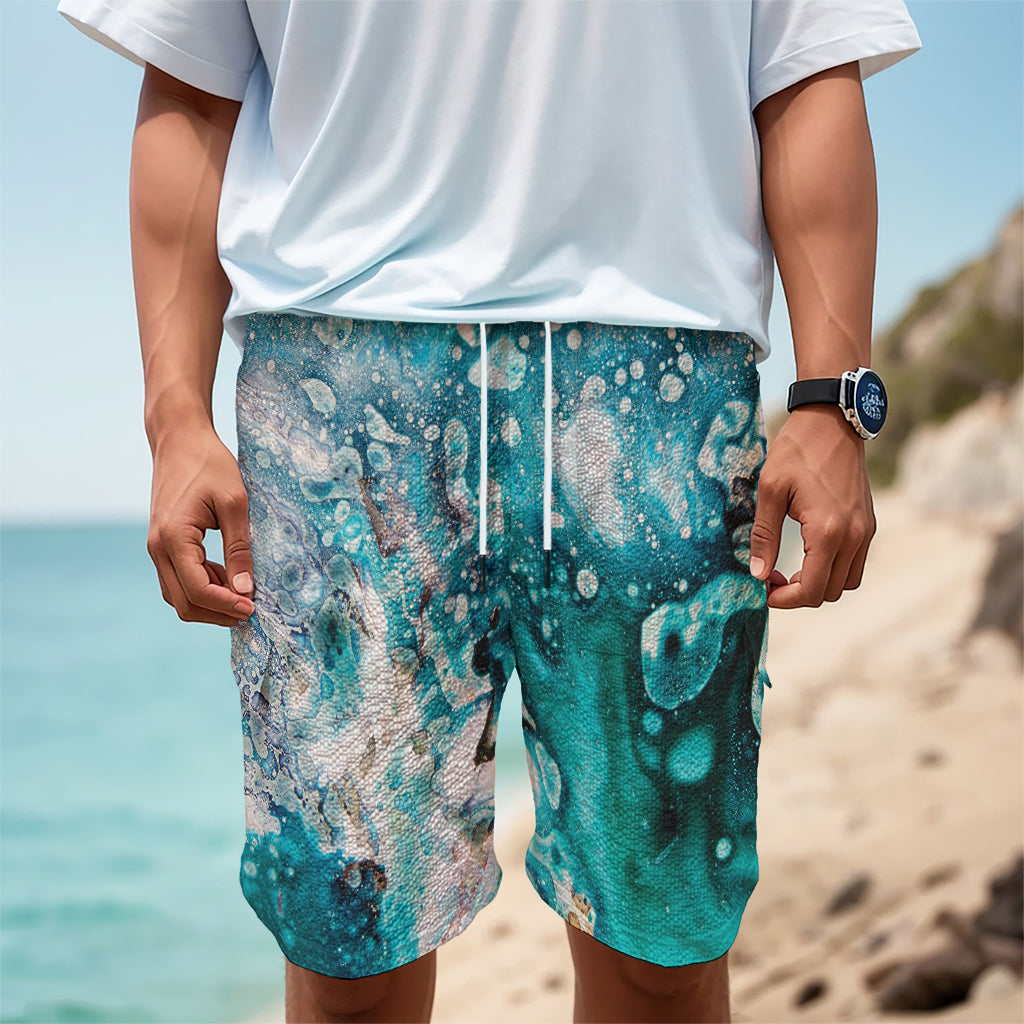 Blue Ocean Acid Melt Print Men's Cargo Shorts