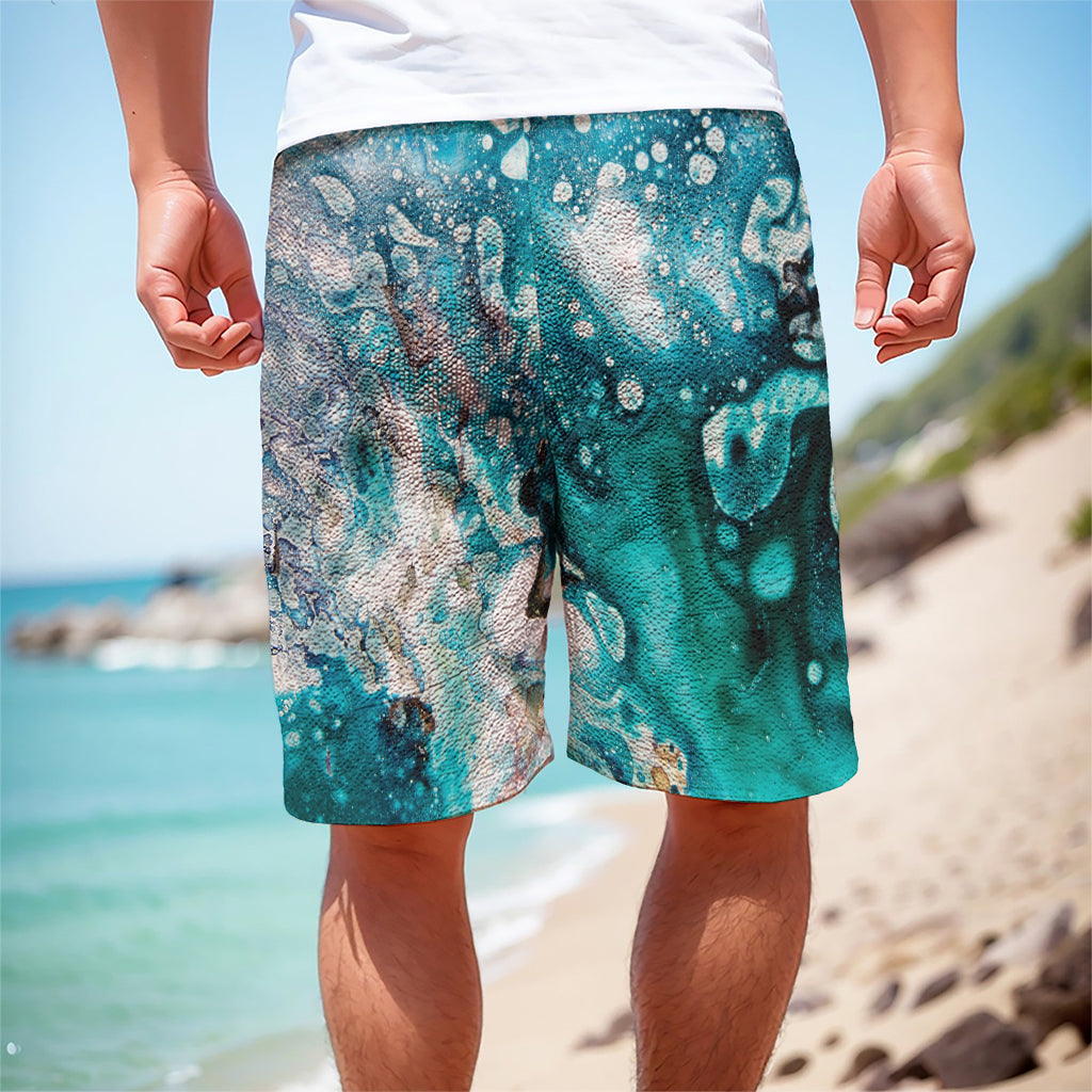 Blue Ocean Acid Melt Print Men's Cargo Shorts