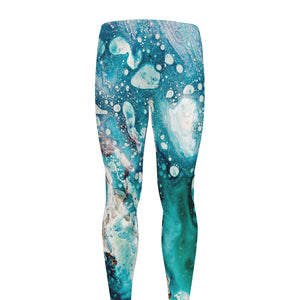 Blue Ocean Acid Melt Print Men's leggings