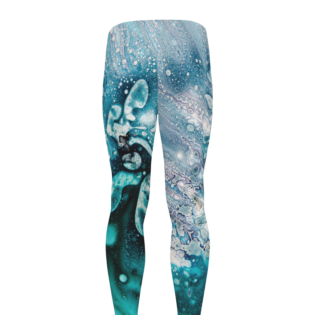 Blue Ocean Acid Melt Print Men's leggings