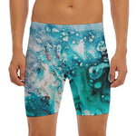 Blue Ocean Acid Melt Print Men's Long Boxer Briefs