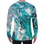 Blue Ocean Acid Melt Print Men's Long Sleeve T-Shirt