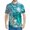 Blue Ocean Acid Melt Print Men's Polo Shirt