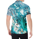 Blue Ocean Acid Melt Print Men's Shirt