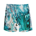 Blue Ocean Acid Melt Print Men's Athletic Shorts