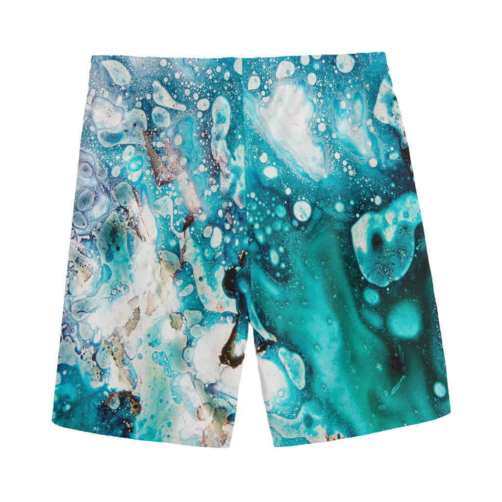 Blue Ocean Acid Melt Print Men's Sports Shorts