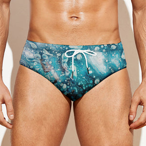 Blue Ocean Acid Melt Print Men's Swim Briefs