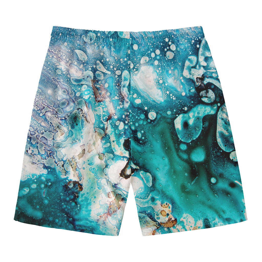 Blue Ocean Acid Melt Print Men's Swim Trunks