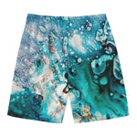 Blue Ocean Acid Melt Print Men's Swim Trunks