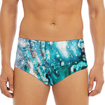 Blue Ocean Acid Melt Print Men's Triangle Swim Briefs