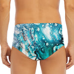 Blue Ocean Acid Melt Print Men's Triangle Swim Briefs