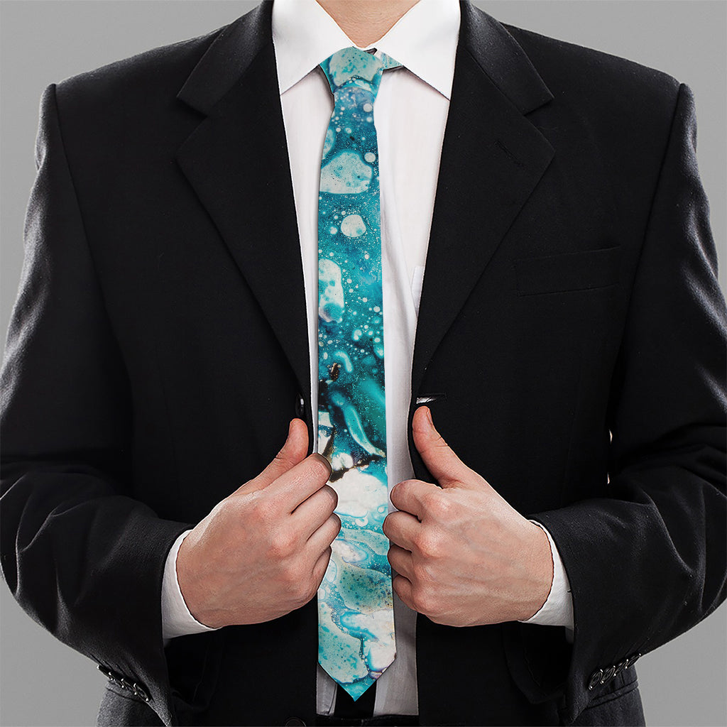 Blue Ocean Acid Melt Print Necktie