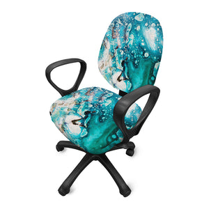 Blue Ocean Acid Melt Print Office Chair Cover