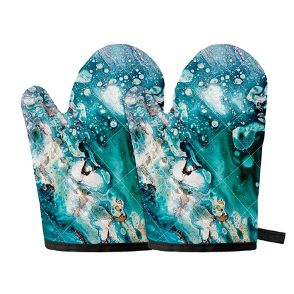 Blue Ocean Acid Melt Print Oven Mitts