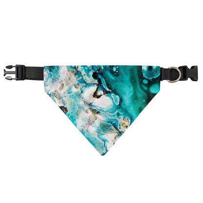 Blue Ocean Acid Melt Print Over The Collar Dog Bandana