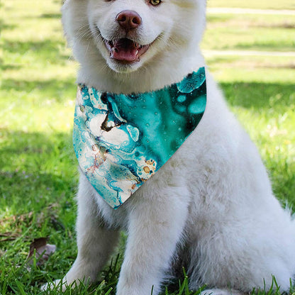 Blue Ocean Acid Melt Print Over The Collar Dog Bandana