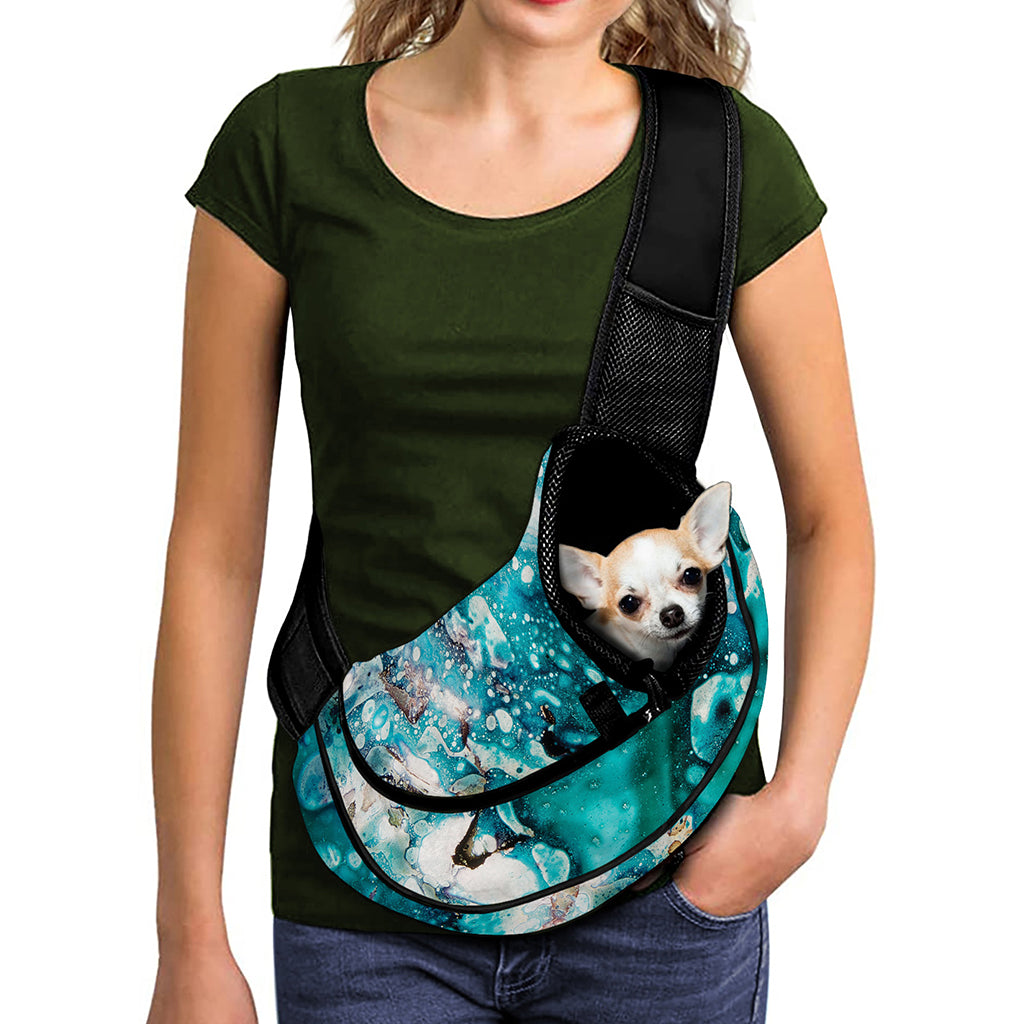 Blue Ocean Acid Melt Print Pet Sling Carrier